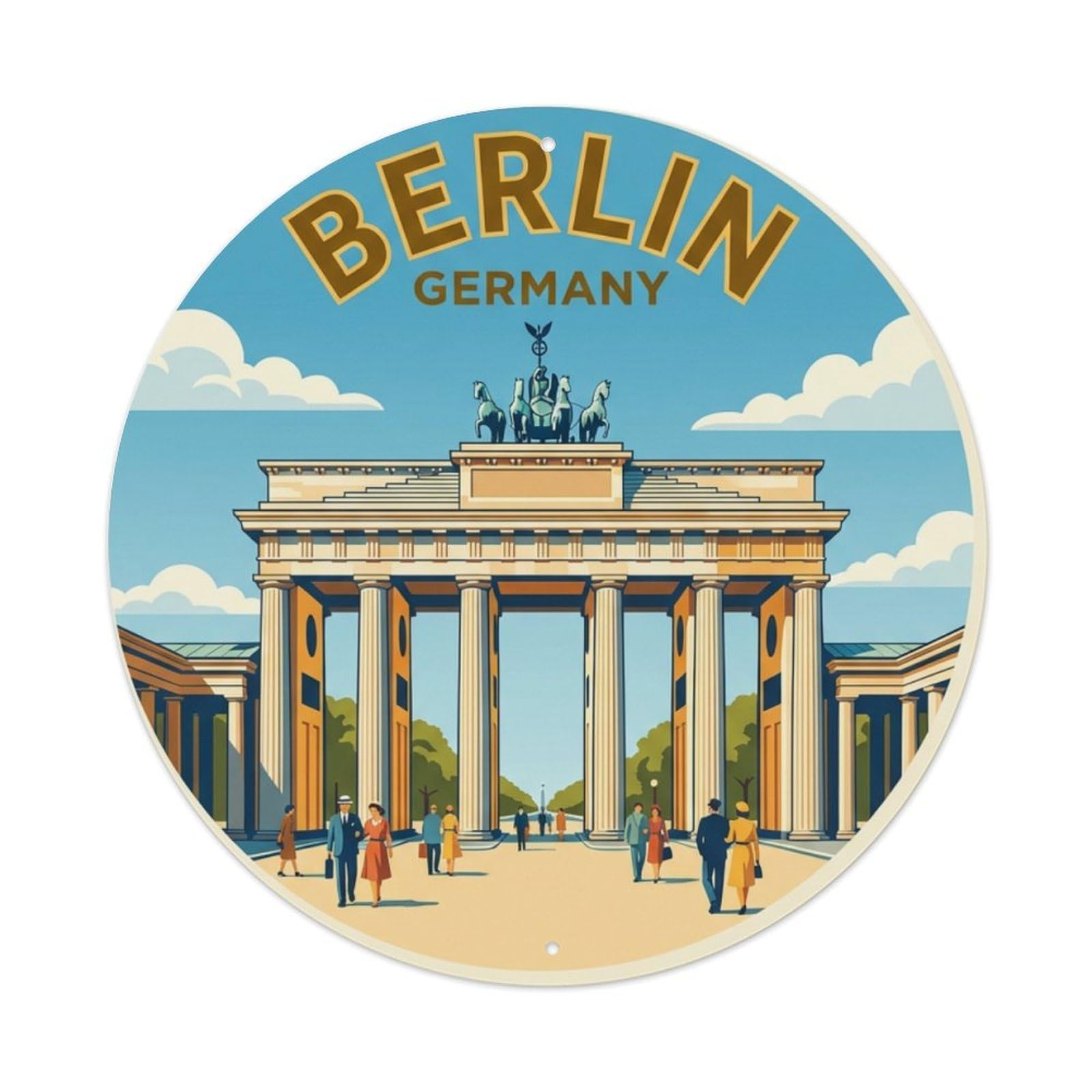Galvaxio Style Vintage Travel Germany Berlin Metal Tin Sign