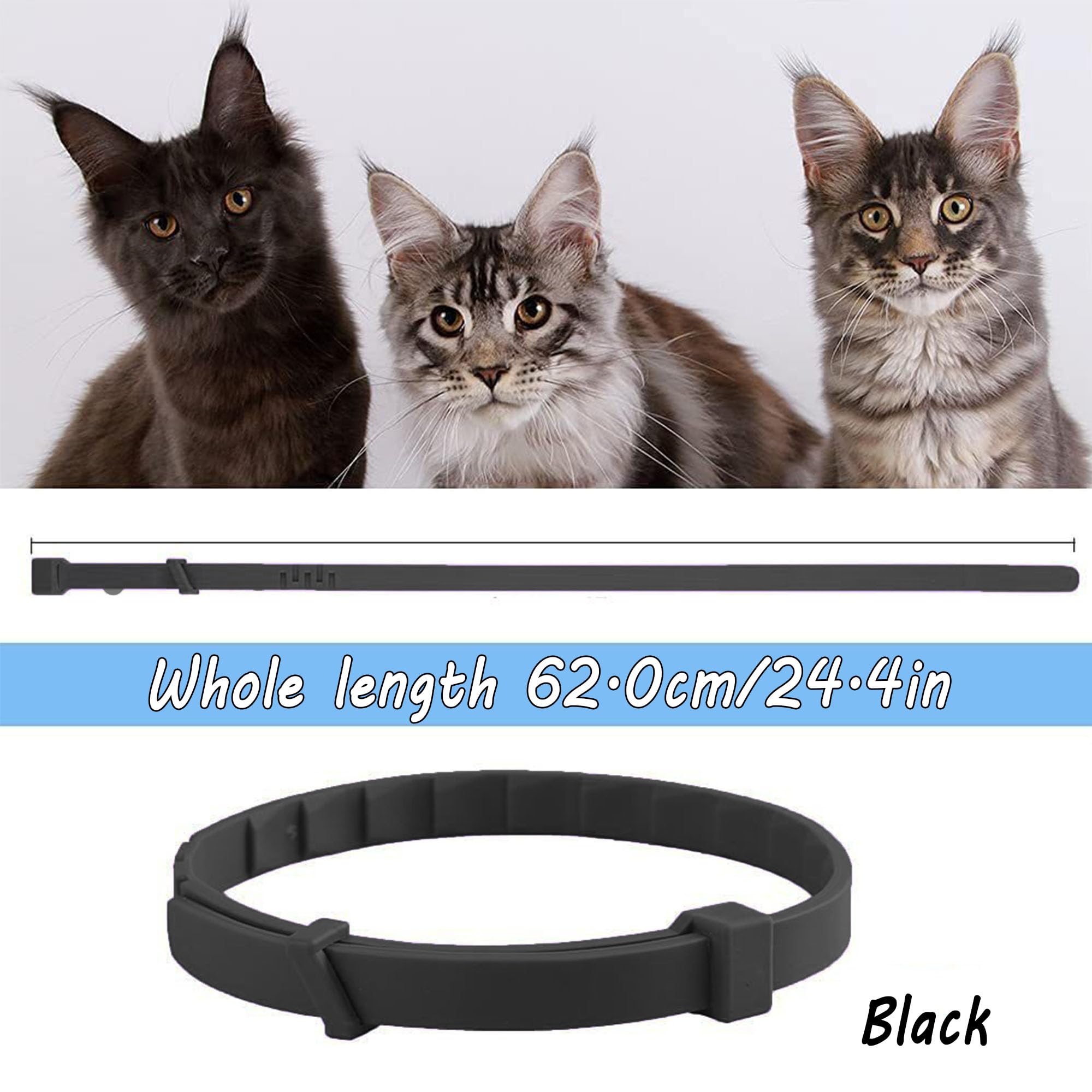 2 pcs Zeckenhalsband für Katzen,Wasserdicht Hund Flohhalsband,Zeckenschutz Katze,Zeckenhalsband für unde und Katzen,VerstellbareinheitsgrößE,für Aller Größen Und Rassen 62cm
