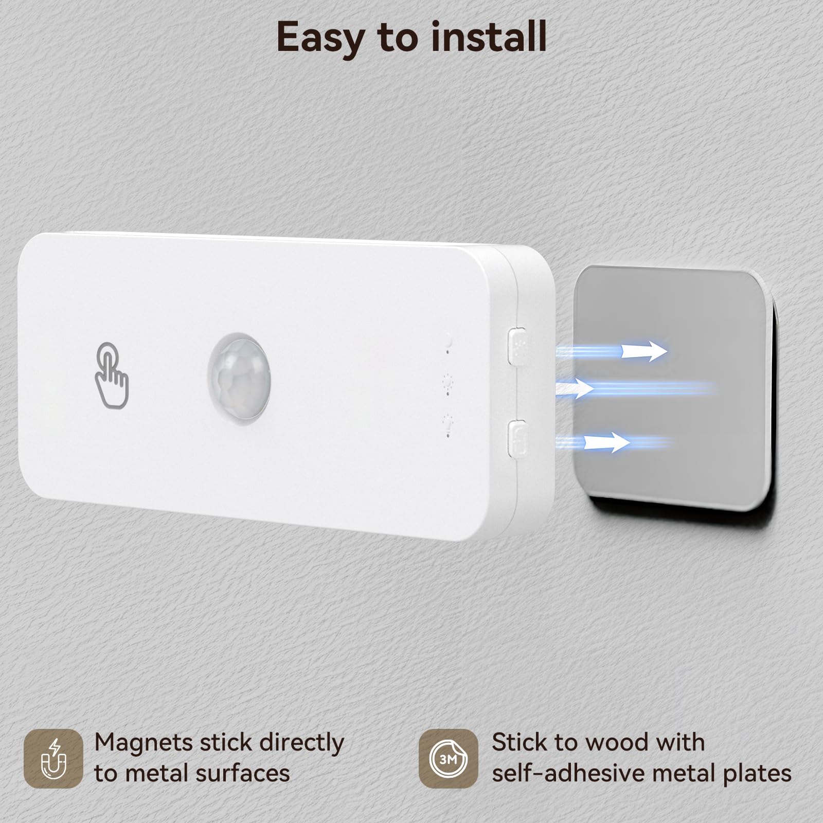 Luz nocturna con detector de movimiento, inalámbrica, recargable, luces LED para escaleras, detector de movimiento interior, luz nocturna para niños y 3 modos de temperatura de color para