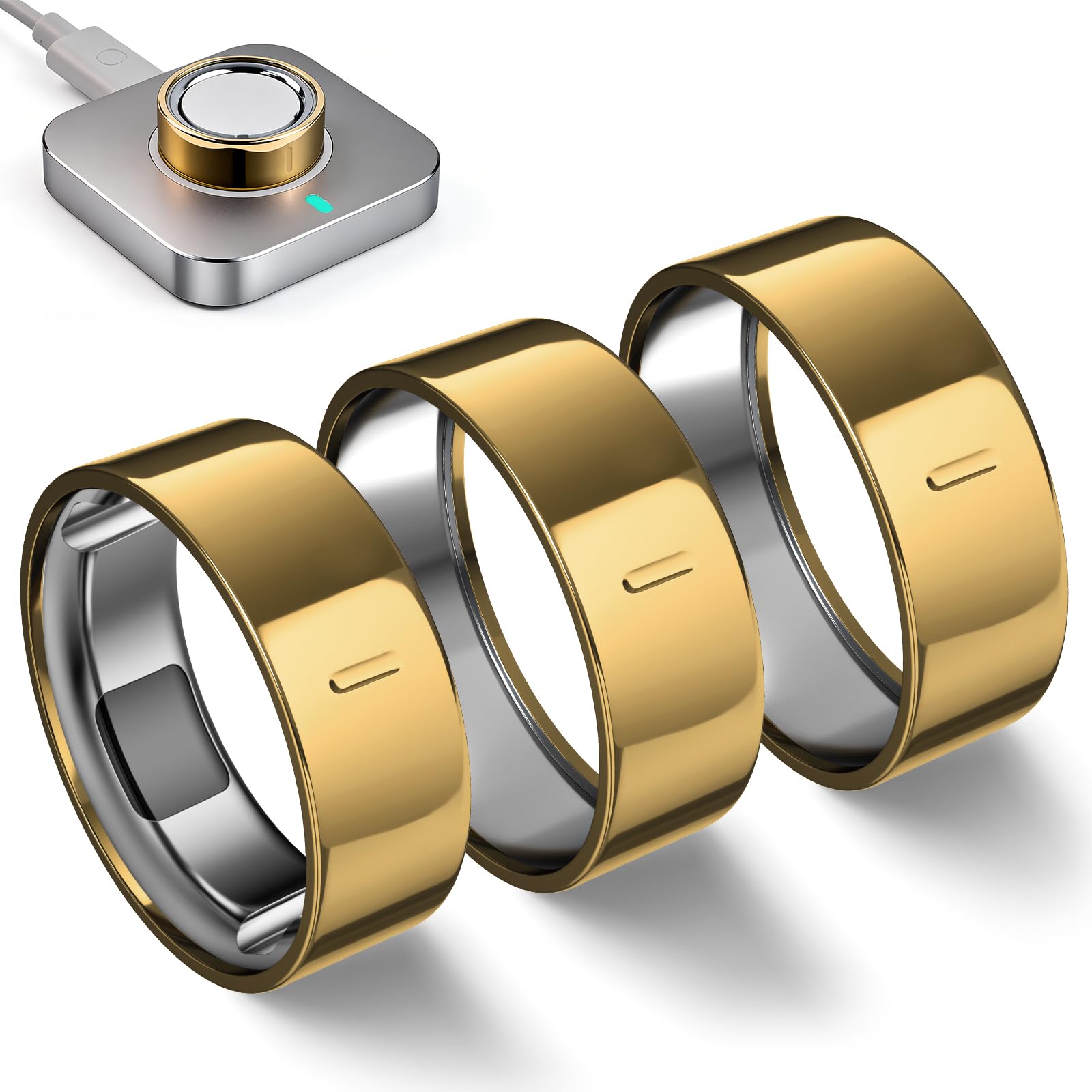 Coperture placcate lucide compatibili con Oura Ring Gen 4/Oura Gen 3, antigraffio, ultra sottile, in TPU, accessorio per donne e uomini, non per Oura 4 Ceramic