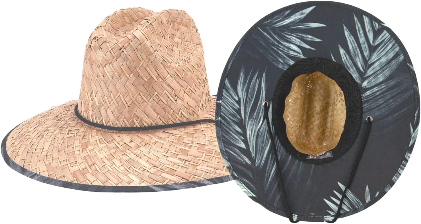 San Diego Hat Co。メンズStraw Lifeguard Hat with Adjustable Chin