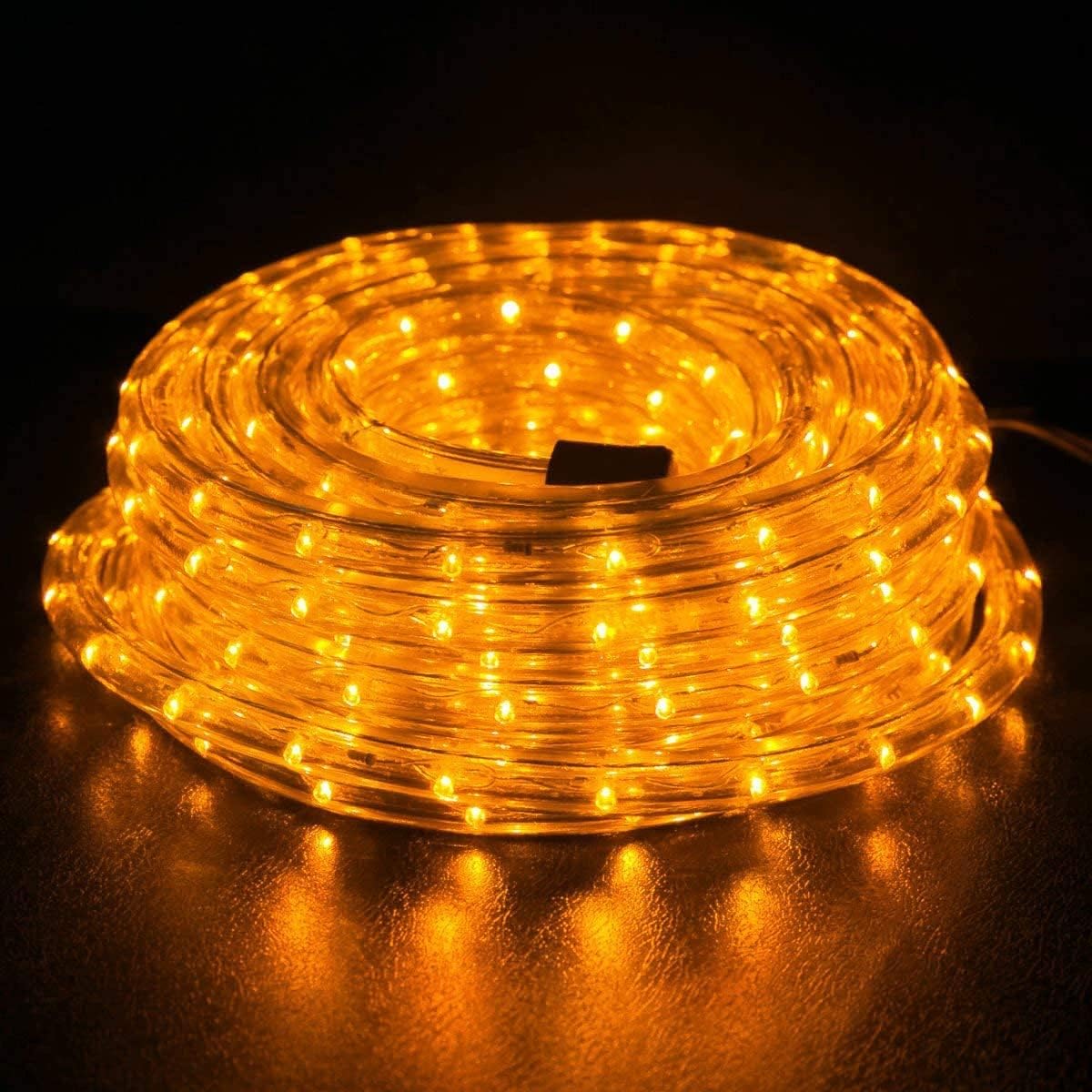 WYZworks 50ft Orange LED Rope Lights, Connectable Outdoor Permanent Waterproof Accent Exterior Lighting, Transparent PVC Case, ETL Certified, for Holiday, Backyard Patio, Home Garden, Decorative