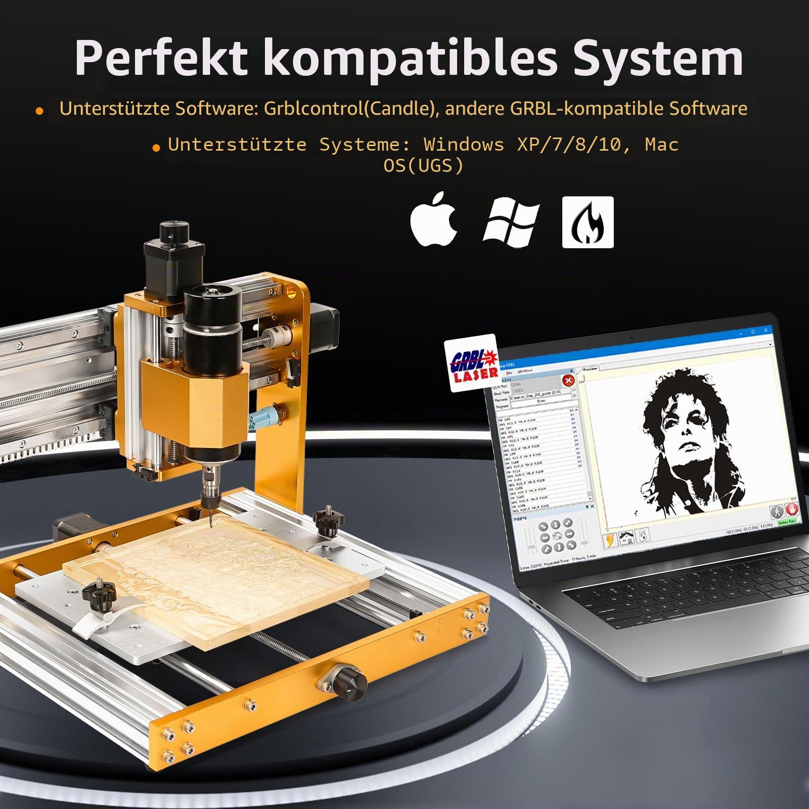 Lunyee 3018 Pro Ultra CNC-Fräsmaschine, 500 W All Metall fräsmaschine, verbesserte 3-Achsen-Graviermaschinen-Endschalter und Not-Aus mit GRBL-Offline-Steuerung für Metall, Holz, Acryl, PCB-MDF
