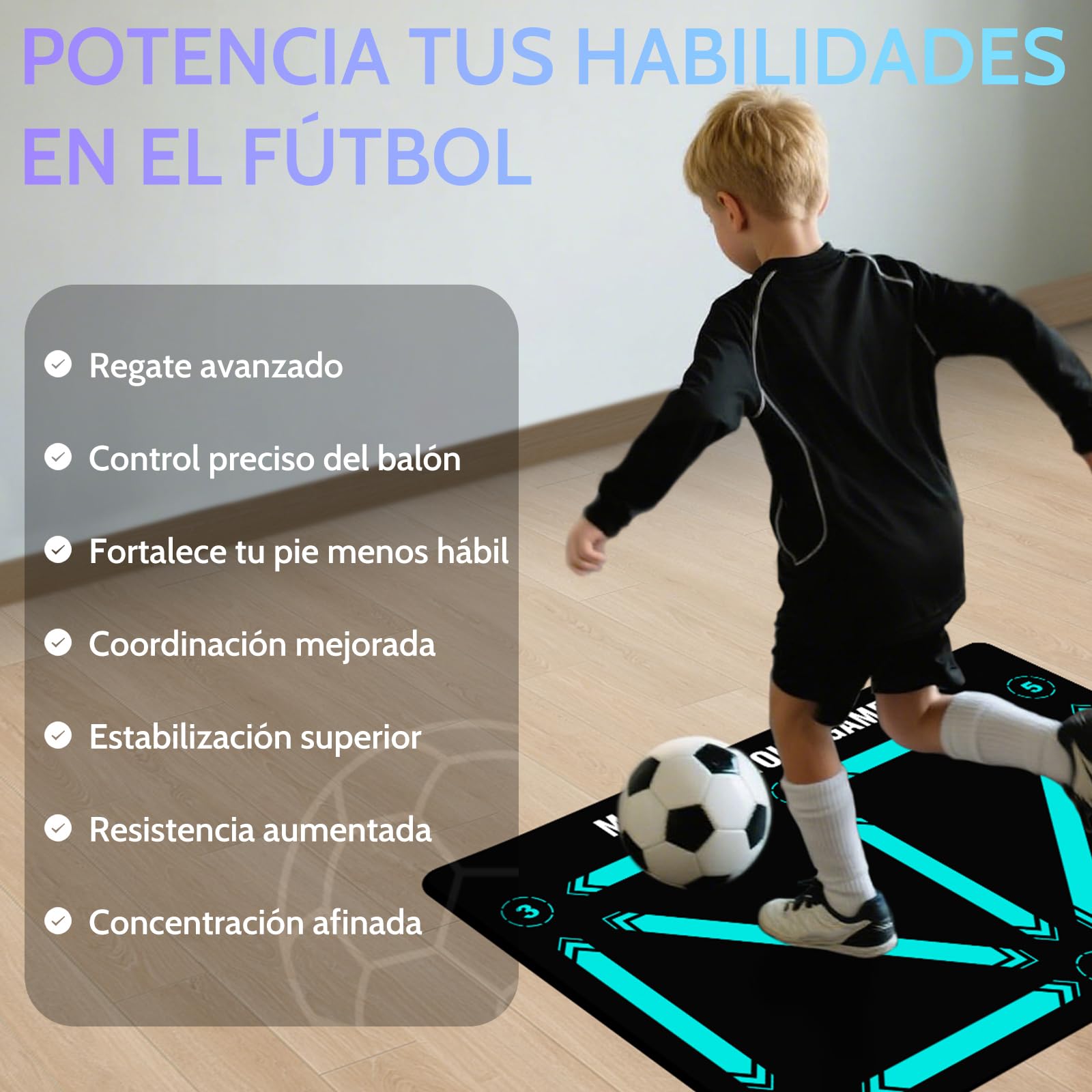 Alfombra Entrenamiento Futbol con Video de Entrenamiento Didáctico Alfombra Futbol Entrenamiento Profesional – Tapete De Entrenamiento De Pasos, Manta De Campo De Esquinay Tapete De Fútbol