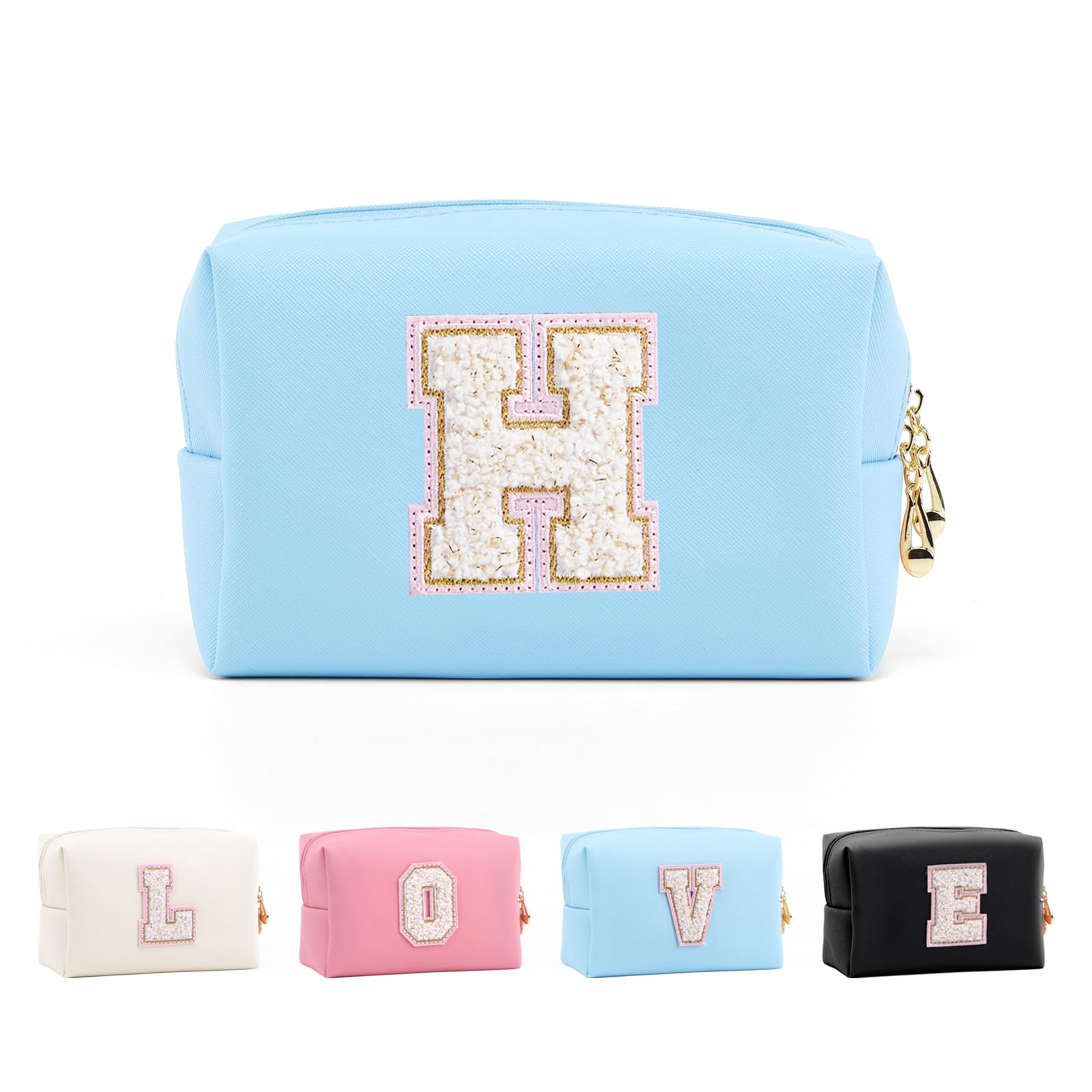 Bolsa de Maquillaje, Bolsa de Cosméticos Impermeable de Viaje, PU Cuero, Neceser de Baño, Bolsa De Aseo Y Almacenamiento para Mujer,Cosas Preppy para niñas Adolescentes (Letra A-Z) — view 312