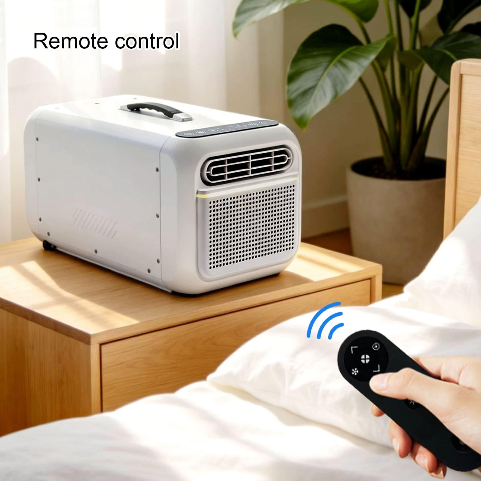 Aire Acondicionado para Casa Eficiente Capacidad de Refrigeración de 700W | 220V Sin necesidad de desagüe Mando a distancia/pantalla táctil Dirección del aire regulable para espacios de 3-5 m²(White)