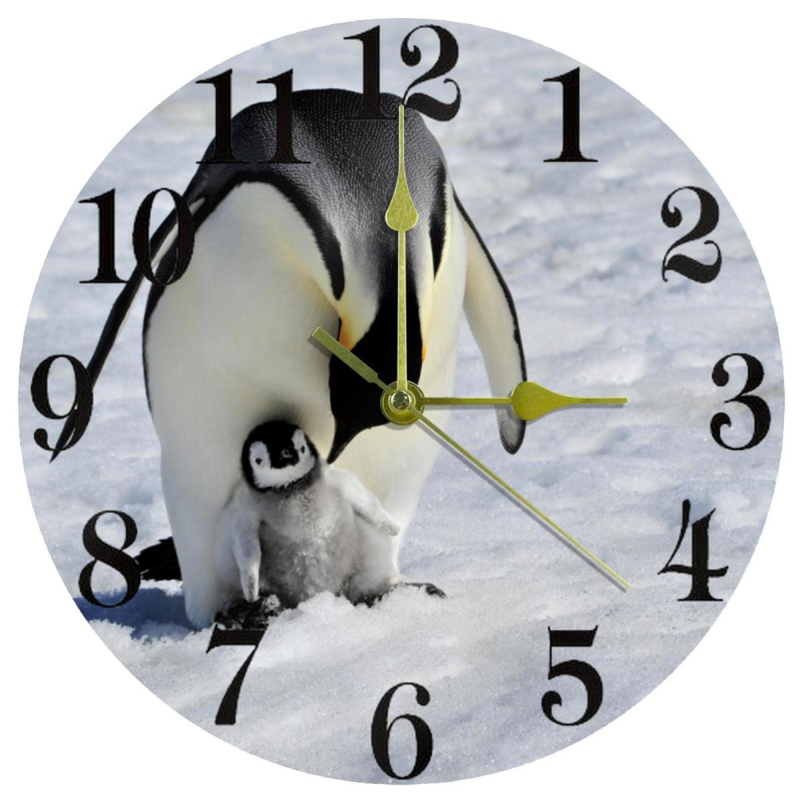 Horloge murale pingouin silencieuse pour un sommeil sans tic-tac
