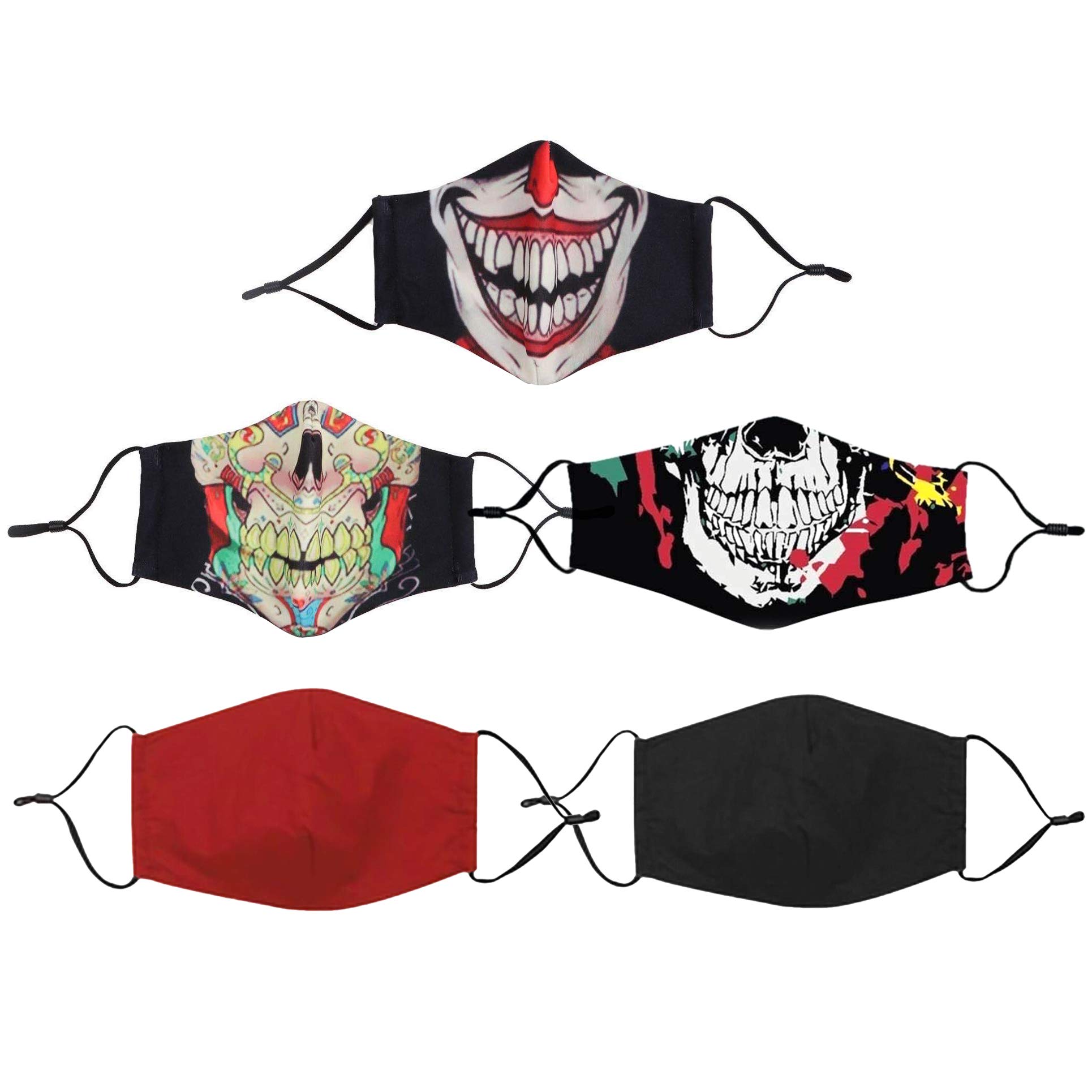 Kawaii Baby Adult Fashion Face Mask Quality Protection for Face Nose and Mouth, Uptown Funk - Pack of 5