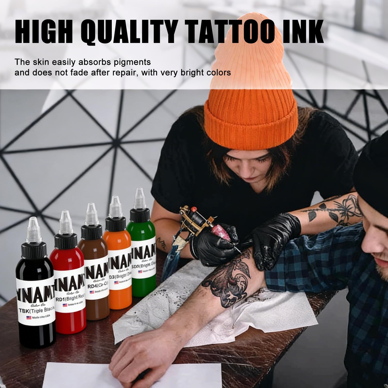 Farbtinte, Tattoo, 14 Farben Tattoo, Super-brillante Farbtinte, Tinte für Farbmuster-Tattoos (30 ml)