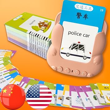Bilingual Talking Flash Cards for Kids - Chinese English Toys | Bilingual Mandarin English Flashcards Chinese for Kids 3-12 Adults, 510 Sight Words, Toddlers Pocket Speech, Audible Gifts