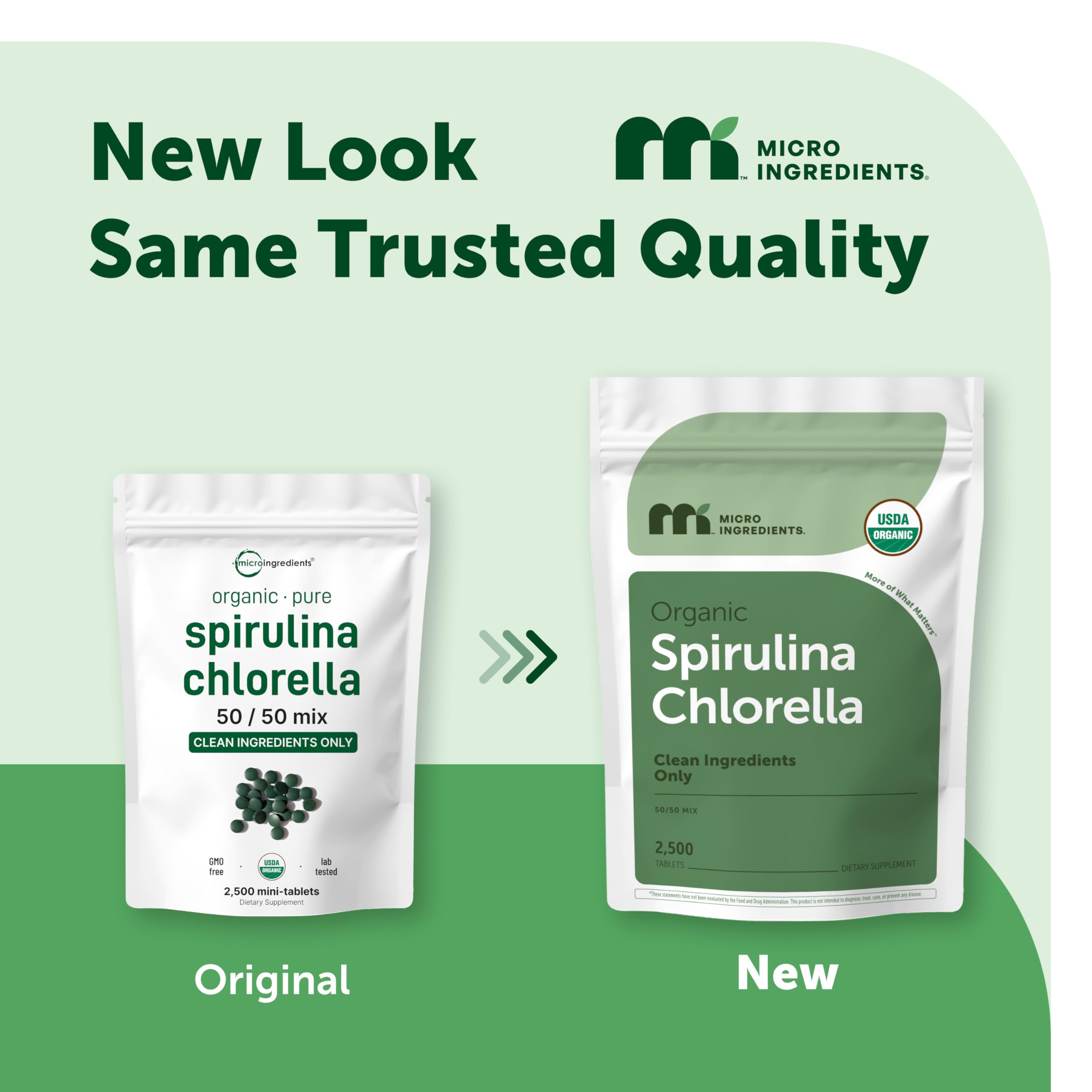 Micro Ingredients Organic Spirulina Chlorella Mini Tablets, 2,500 Tablets (8 Month Supply) | 50/50 Algae Blend | No Fillers, Non-GMO — Amazon image 2