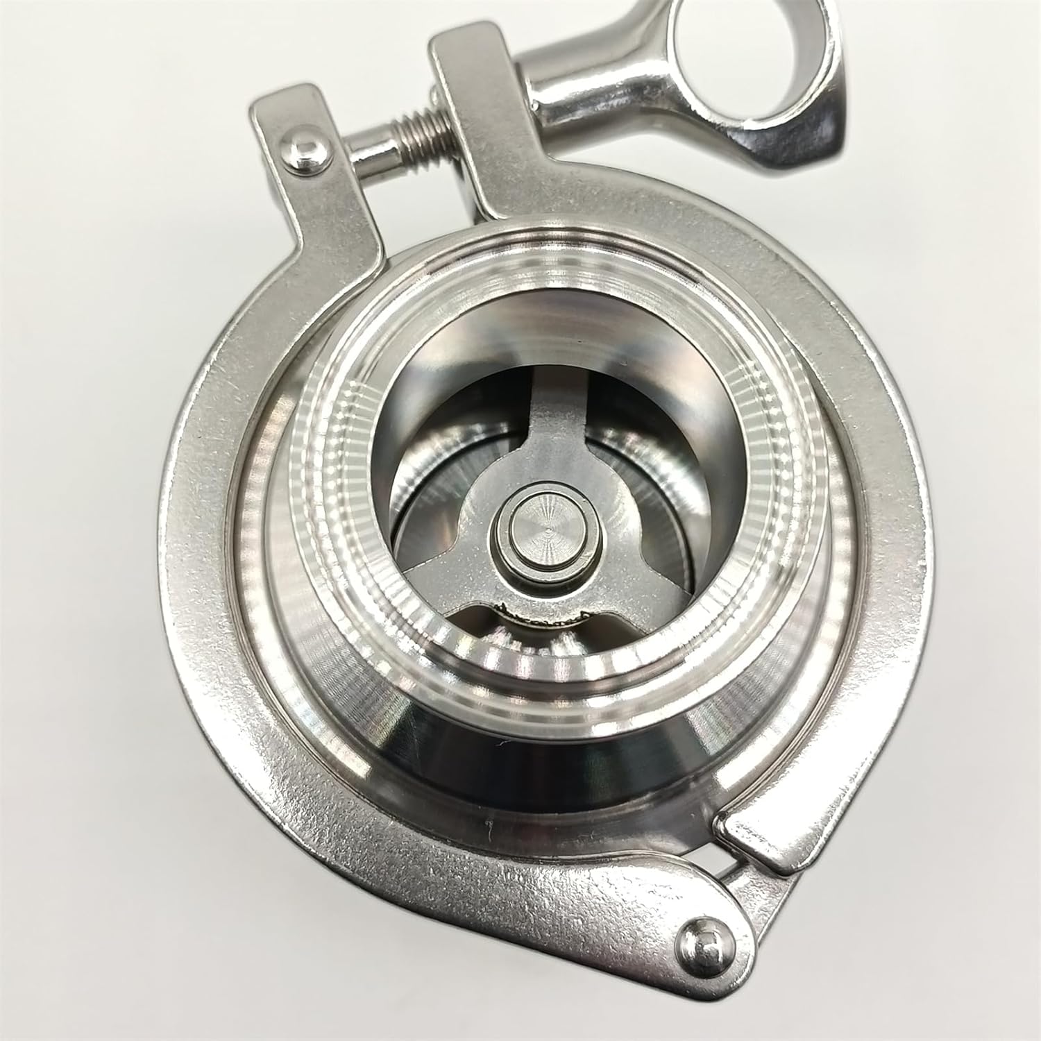 Stainless Steel 304 Sanitary Check Valve, Tri Clamp Connections, EPDM Gasket, Non-return One Way Flow (1.5")
