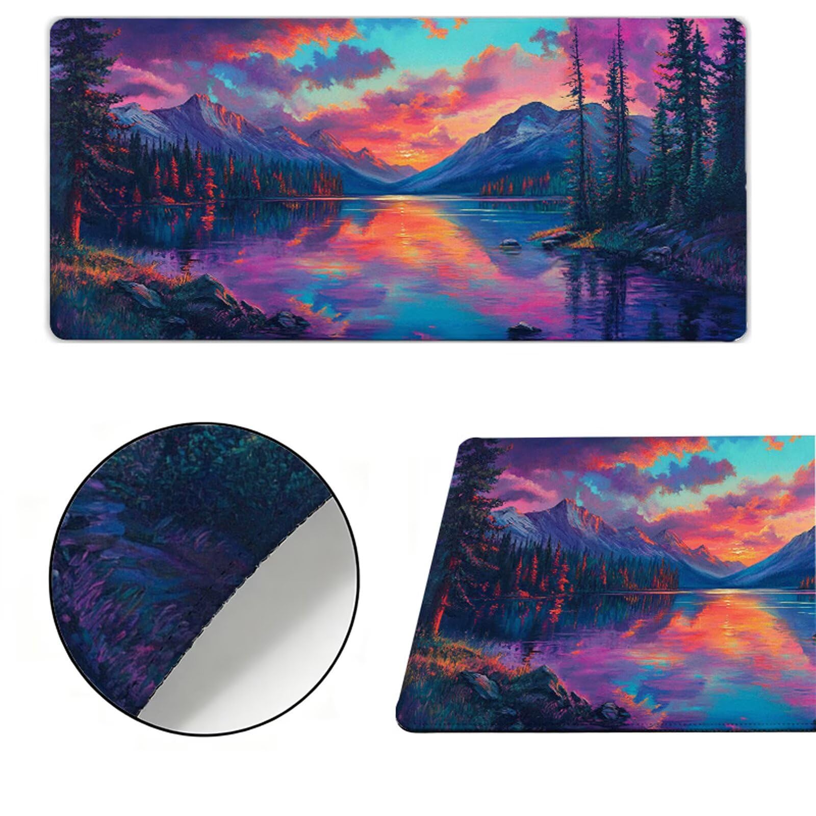 Podkładka pod mysz XXL 1200x400x3mm podkładka pod mysz kolorowa podkładka pod mysz górska poprawia precyzję i szybkość, wodoodporne antypoślizgowe, szyte krawędzie, akcesoria do gier, komputer biurowy