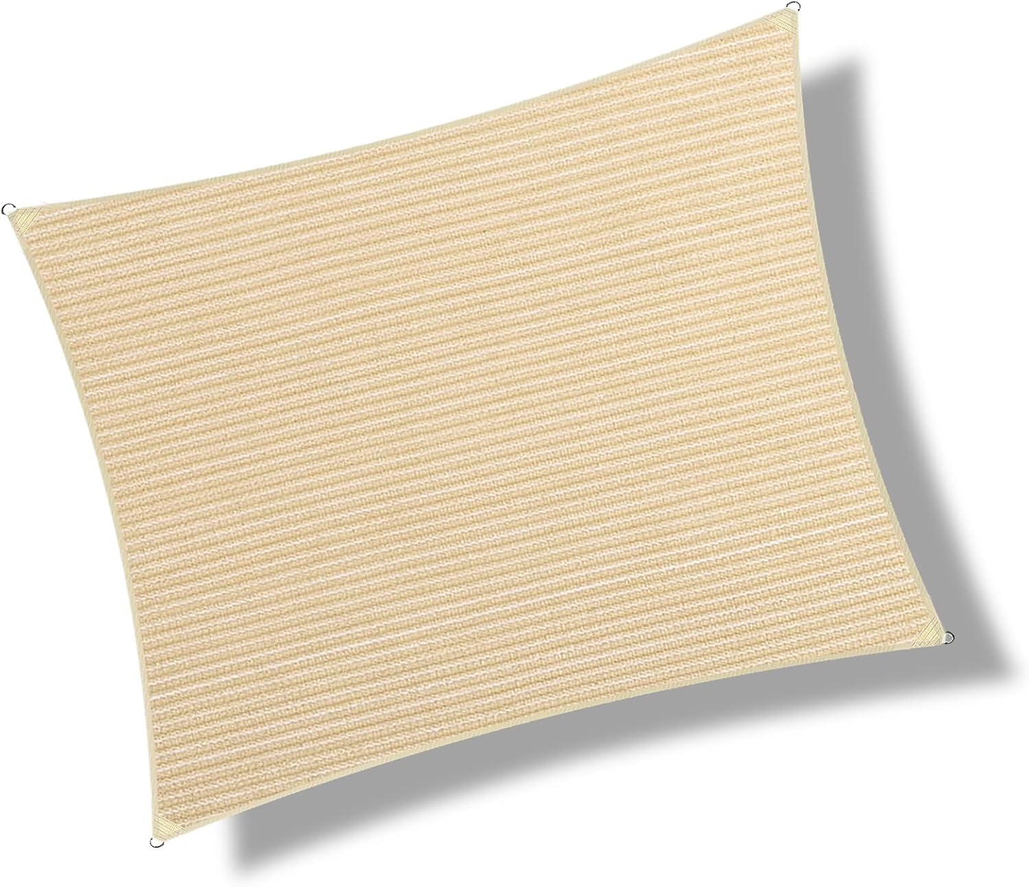 5' x 5' Rectangle Sun Shade Sail Canopy UV Block Fabric Shelter Cloth Screen Awning for Outdoor Patio Garden - 185 GSM, 96% UV Block, Heavy Duty, Customized, Beige