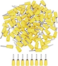 sourcing map Juego de 100 conectores de cable eléctrico aislados, terminales de alambre, 14-10 AWG, para proyectos eléctricos, industria química industrial, color amarillo