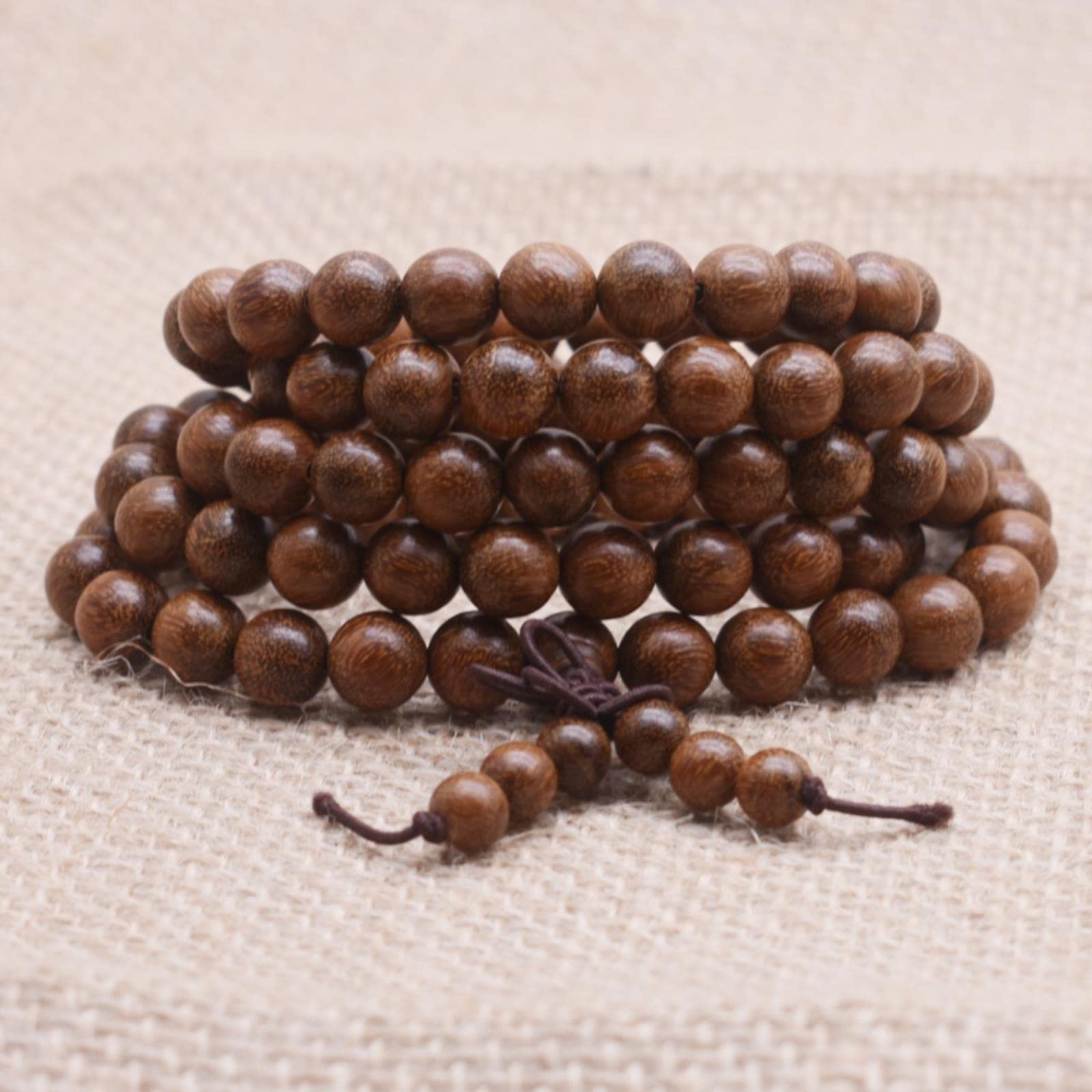 1 Stück Holz Sandelholz Gebetskette elastisches Armband Männer Schmuck afrikanischer Buddha Holzperlen Armband Perlen-8 mm 108 Stück