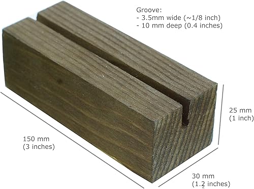 Miniatura 2 de Cedar and Ink Juego de 5 tarjeteros de madera para números de mesa del 1 al 20, soporte de letrero acrílico o números de mesa de papel, tarjeta de