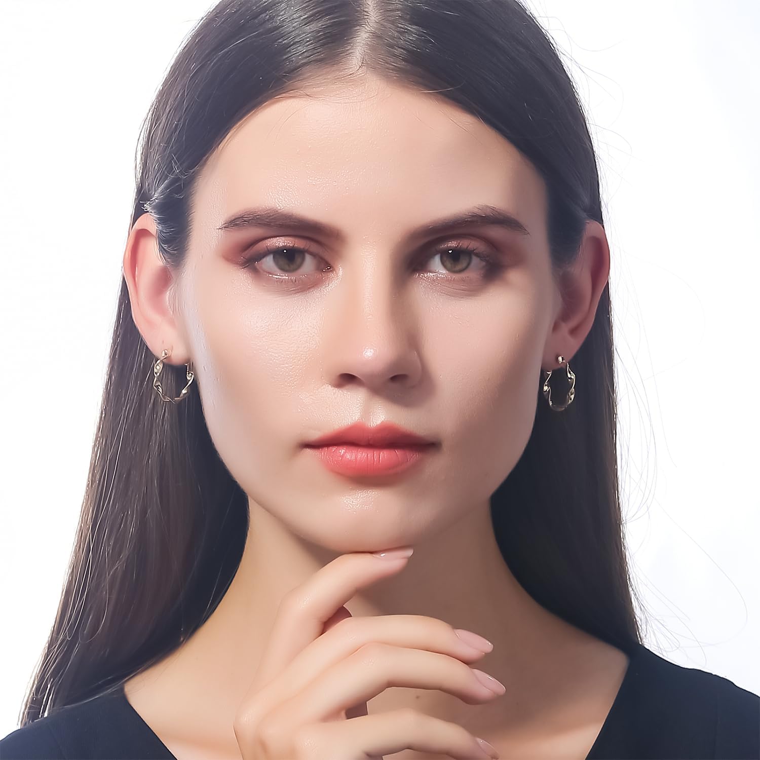 ToHeart Retro Gold Hoop Earrings for Womens Christmas Gifts | Minimalist Twisted Hoop Earrings | Hypoallergenic 14k Gold Hoop Earrings - Image 3