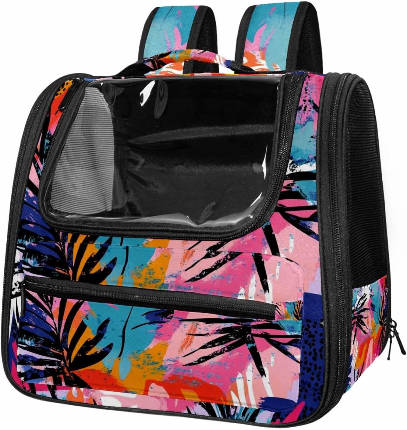 Modern Exotic Summer Pattern 2 (2) Pet Carrier Airline Approved Soft Sided Portable Cozy Travel Pet Bag, Car Seat Safe Carrier for Cats and Dogs
