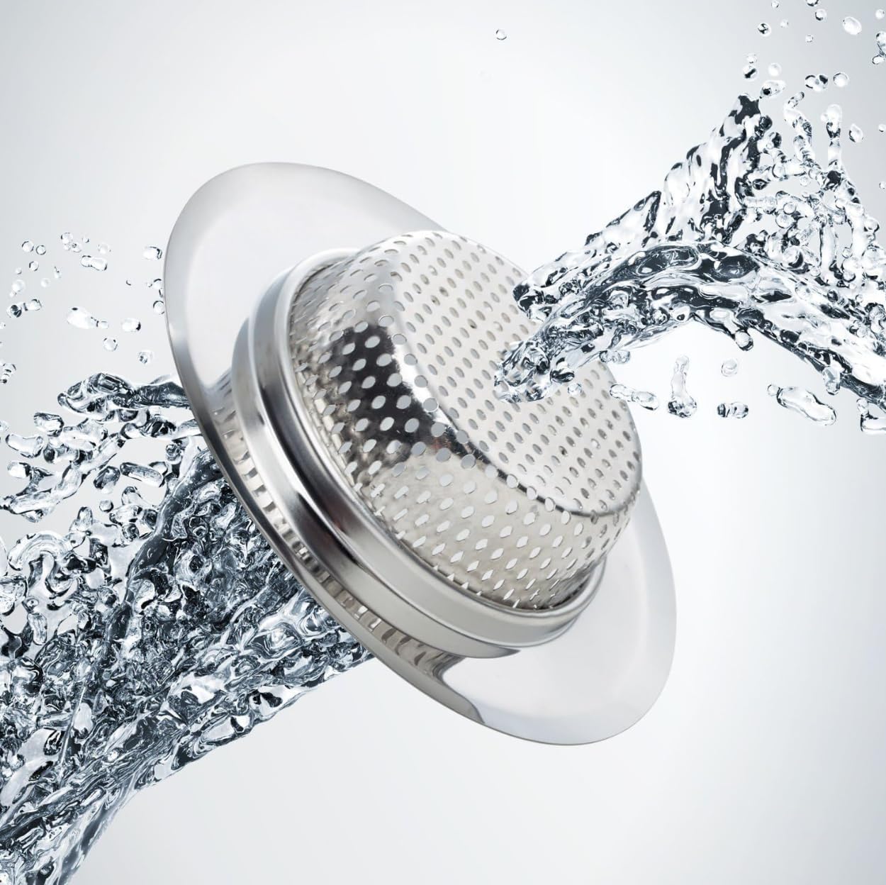 2 Large Wide Edged Stainless Steel Kitchen Sink Filters With a Diameter of 4.5 Inches, Suitable for Kitchen Sinks thumbnail