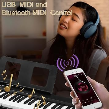 88 Key Folding Piano Keyboard, Semi-Weighted Digital Piano with Bluetooth MIDI, Electric Piano for Beginners, Carrying Case Included