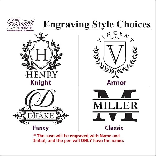 Miniatura 6 de My Personal Memories Bolígrafo personalizado con estuche monogramado, juego de bolígrafos grabados personalizados para hombres y mujeres (bambú)
