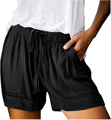Amazon.com: LowProfile Pantalones cortos para mujer, tallas grandes, cómodos,  sueltos, informales, con cordón elástico, cintura para entrenamiento, S-5XL  : Ropa, Zapatos y Joyería