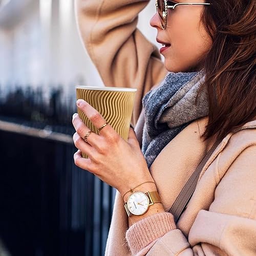 Miniatura 7 de Paquete de 120 tazas de café de 12 oz, tazas de café desechables de papel ondulado corrugado aislado de pared de 12 oz para bebidas calientes o