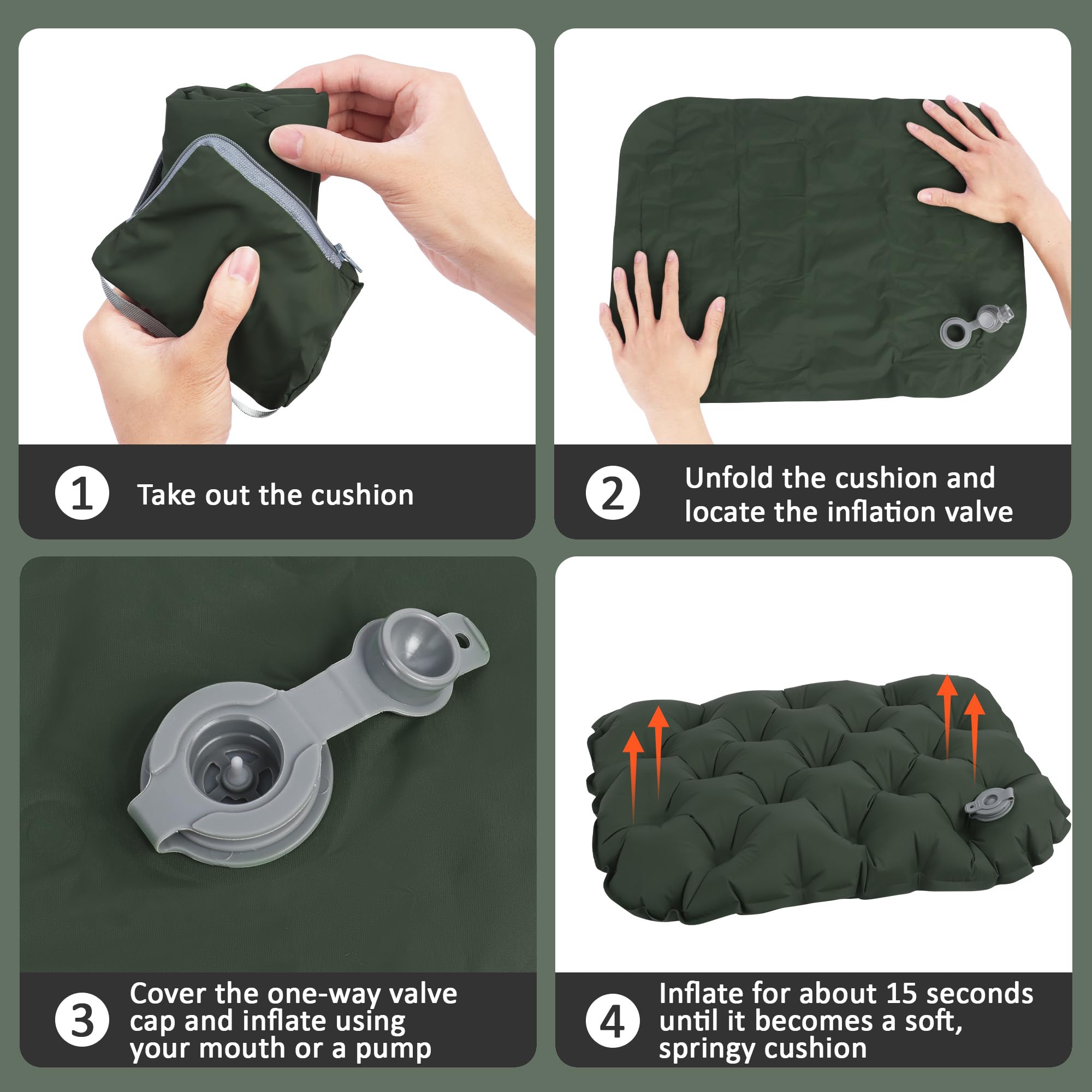 Lollanda Inflatable Air Cushion seat, Portable Travel Seat Cushion for Camping Office Chair, and Long Sitting - Image 4