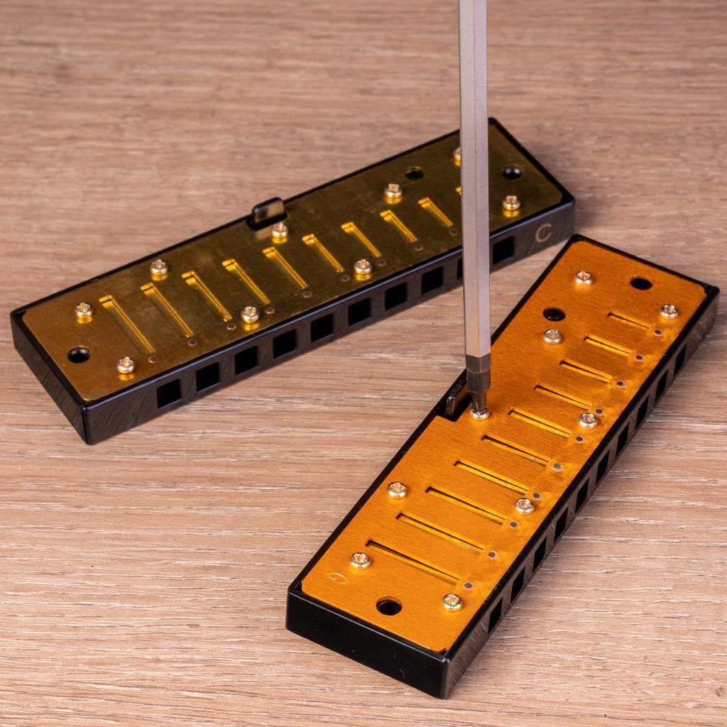 NAOMI - Armonica Piemonte Blues Arpa, set da 7 pezzi, con custodia