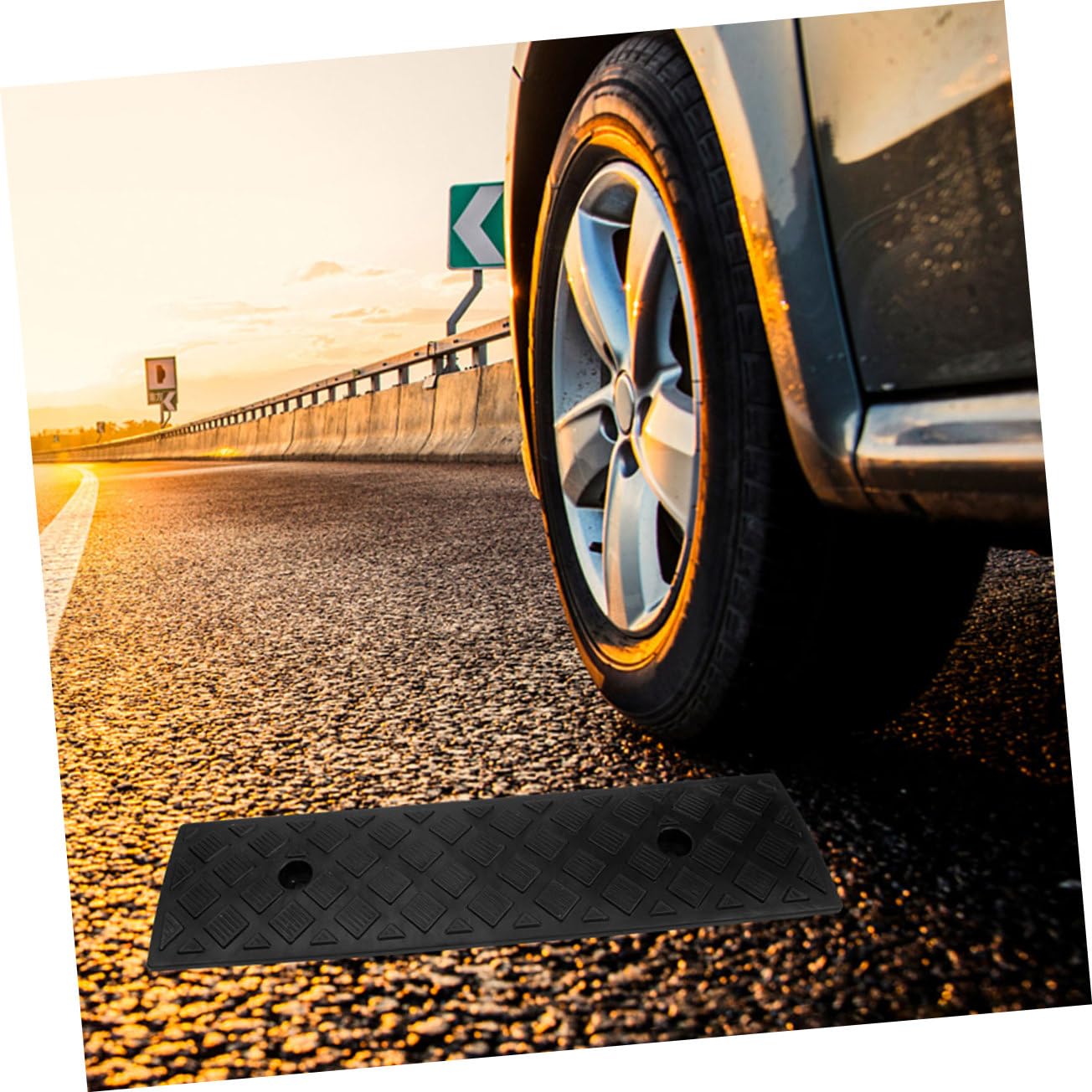 Zerodeko Rampas de Goma Antideslizantes y Portátiles para Bordillos de Coche 2piezas Mejora la Seguridad y Facilita el Acceso para Umbrales en Entradas y Escaleras