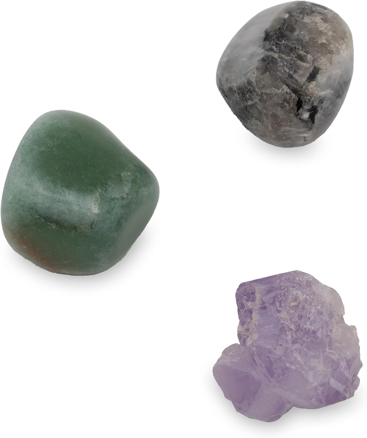 Purple Ombre Candle and Crystal Set - Includes Two Twisted Candles and Three Crystal Stones