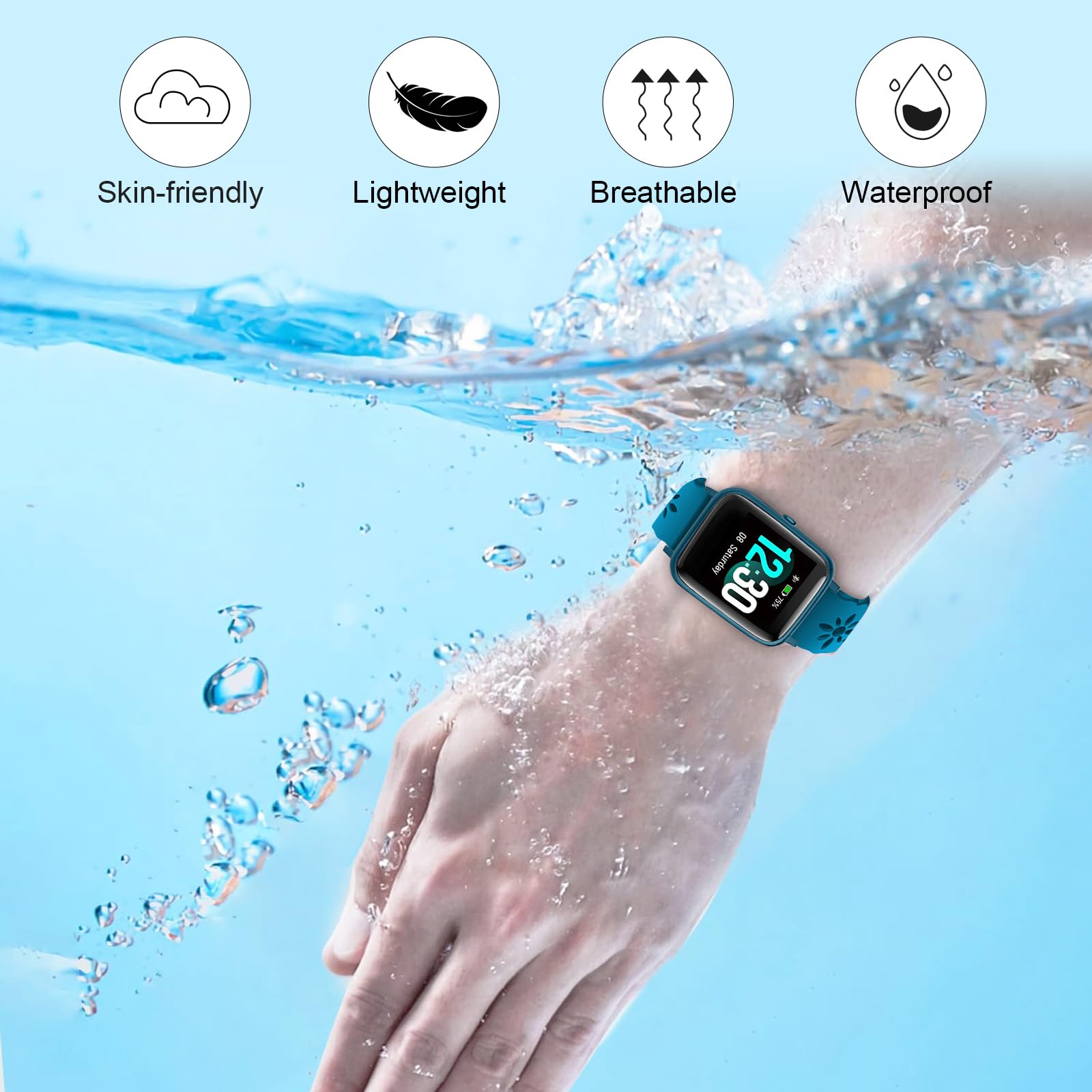 Tyogeephy Cinturino Compatibile con Willful SW021 ID205L ID205 Smartwatch Uomini donne Sostituzione Cinturino Impermeabile Morbido Silicone Cinturino per SW021 ID205L Smart Watch