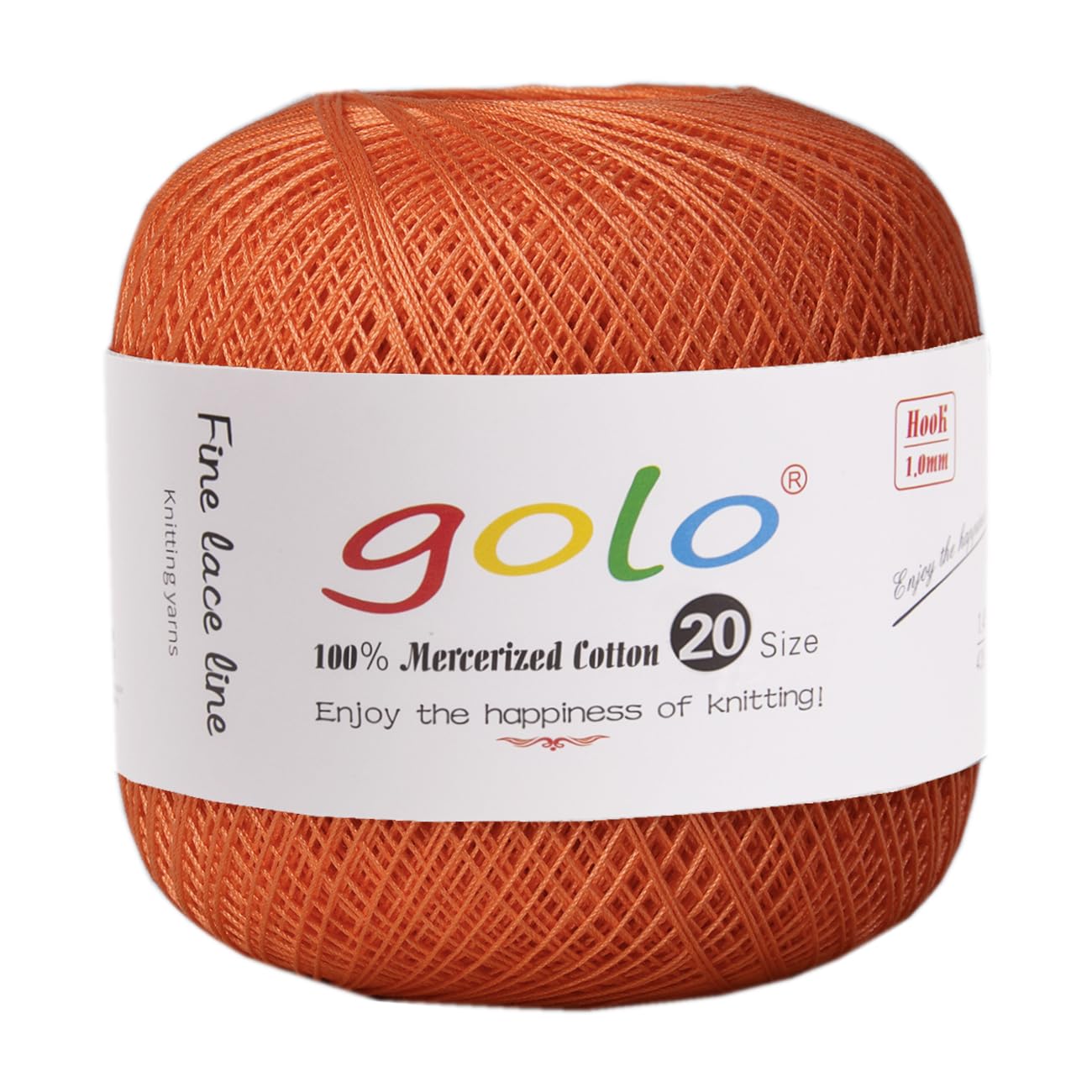 golo Crochet Thread Size 20 Crochet Yarn for Hand Knitting Orange Yarn 221