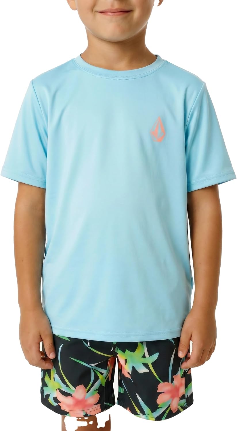 Volcom Boys' Short Sleeve Rashguard Sun Shirt UPF 50+ Uv Sun Protection Swim Top- Big Boys