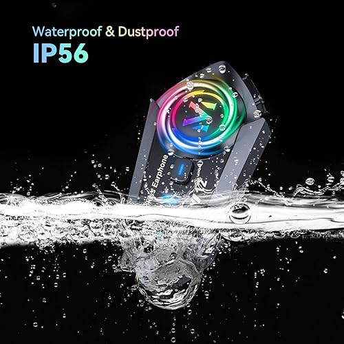 Miniatura 7 de Altavoces Bluetooth para casco de motocicleta, IP56, ruido inteligente, Bluetooth 5.4, cascos de sonido de alta fidelidad, compatible con todos los