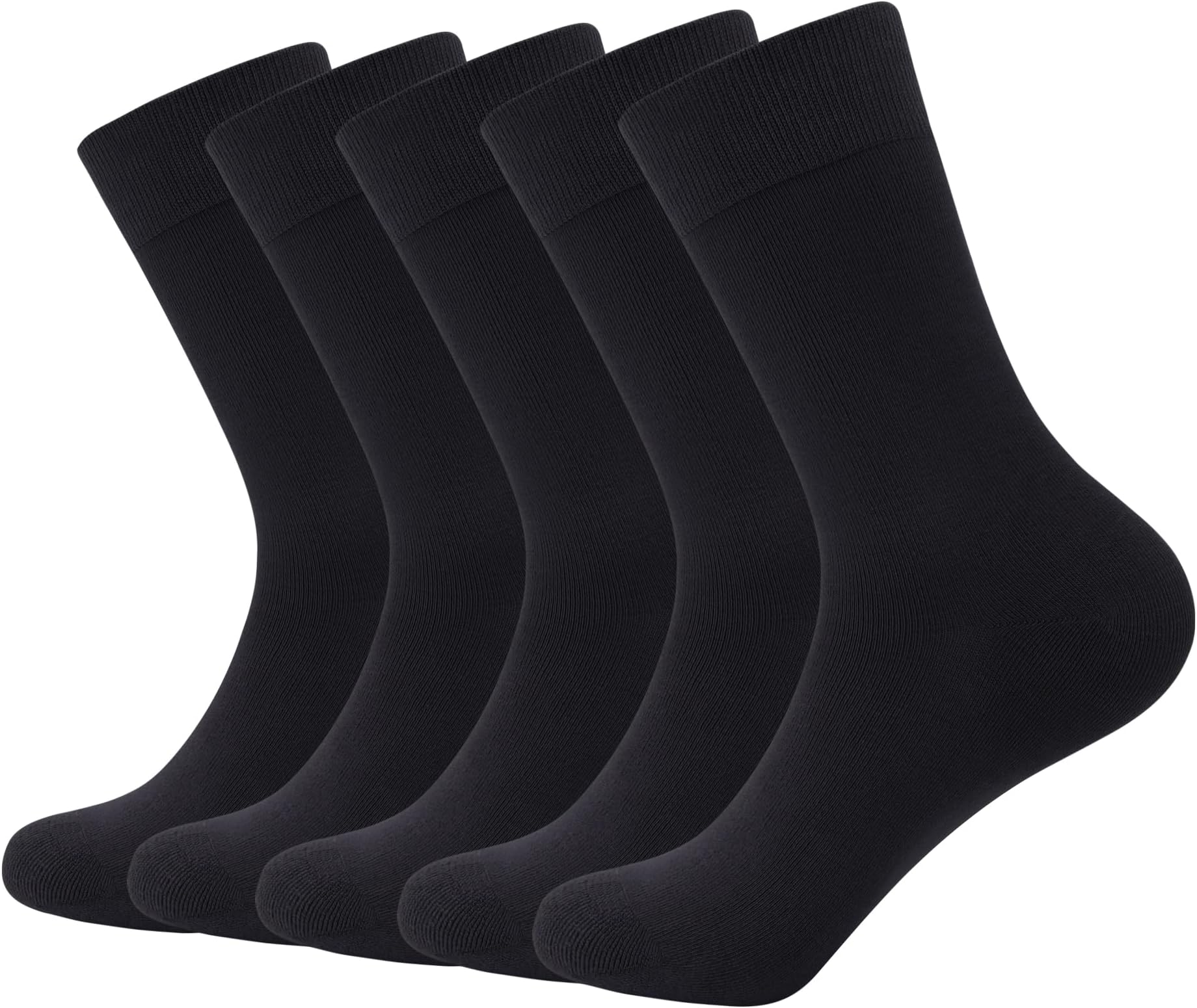 SERISIMPLEViscose Bamboo Dress Men Sock Thin Soft Crew Anti Odor Lightweight Sock Breathable Comfort Cool soft Sock 5 Pairs