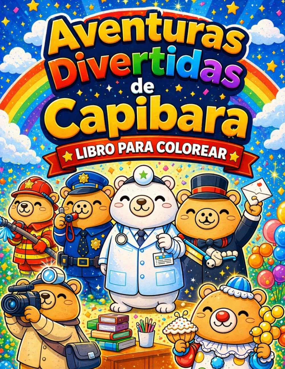 Aventuras Divertidas de Capibara: Libro Para Colorear