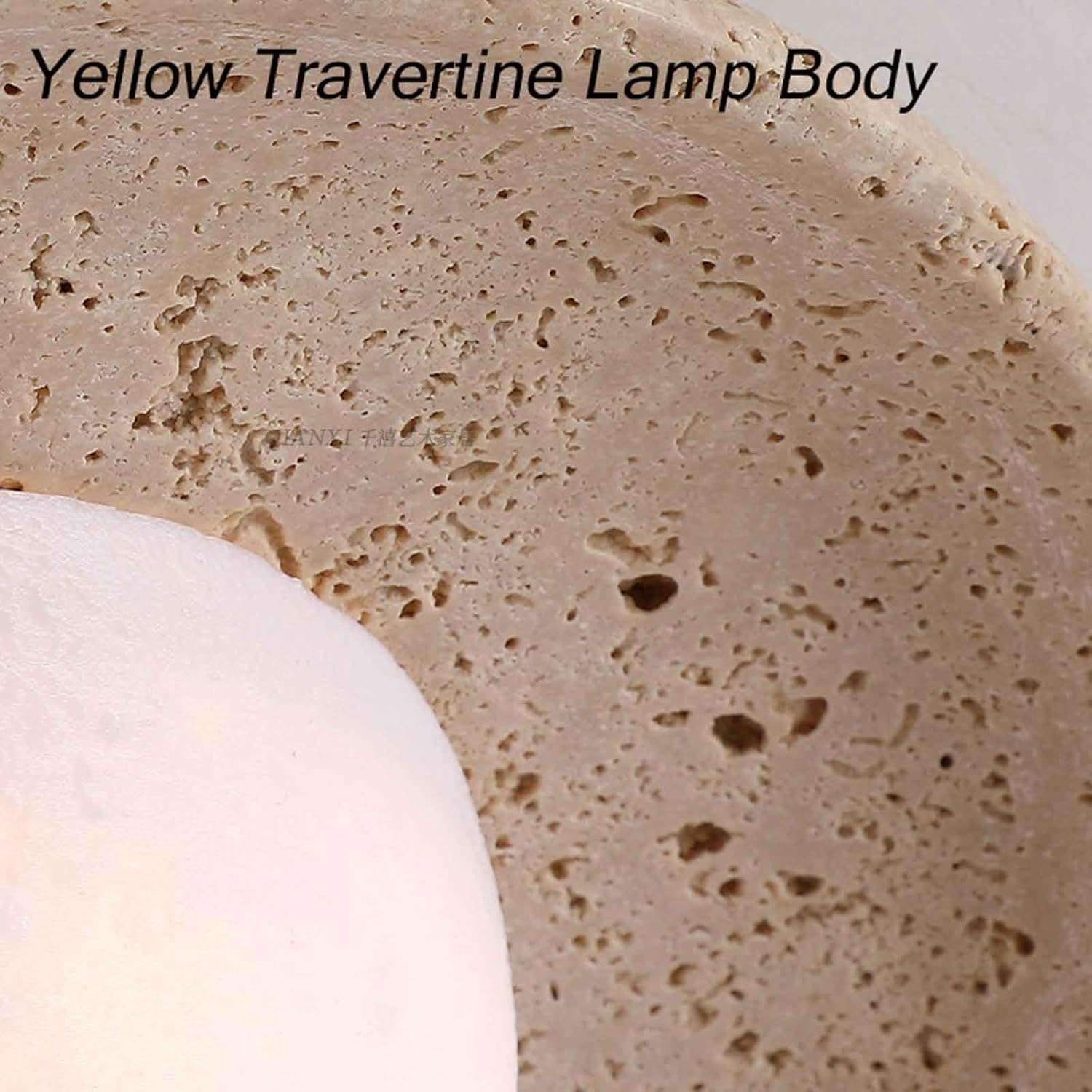 Retro Natural Stone Wall Sconces Round Travertine Wall Sconce G4 Base Marble Wall Lights Vintage Japanese Wabi Sabi Style Glass Wall Light for Bedroom Bedside Living Room Vanity(25CM)