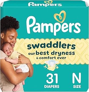Diapers Newborn/Size 0 (< 10 lb), 31 Count - Pampers Swaddlers Disposable Baby Diapers, Jumbo Pack (Packaging May Vary)