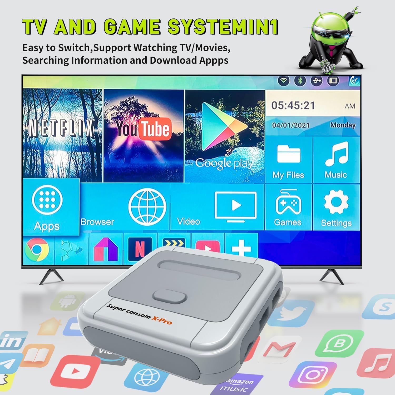 Kinhank Super Console X Pro with 65000 GamesTV & Game System in 1 Mini Retro Game Consoles for 4K HDAV OutputCompatible with 63 Emulators2 Game Controllers product thumbnail 5