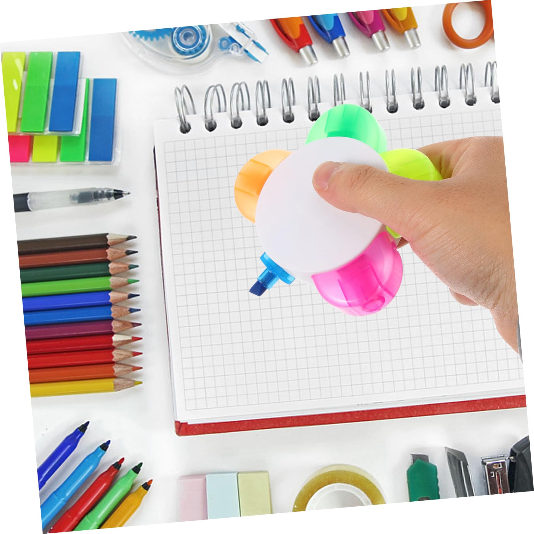 Artibetter Lot de 10 Marqueurs Fluorescents Forme Pétale Fleur en Pp, Design Esthétique et Léger, pour Annotation et Scrapbooking Scolaire ou Bureau