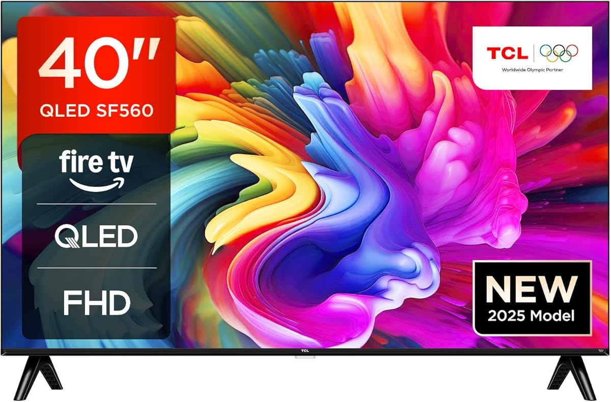 TCL 40SF560-40-inch QLED Direct Smart Full HD LED TV with Fire TV and HDR, Metallic Design, Frameless