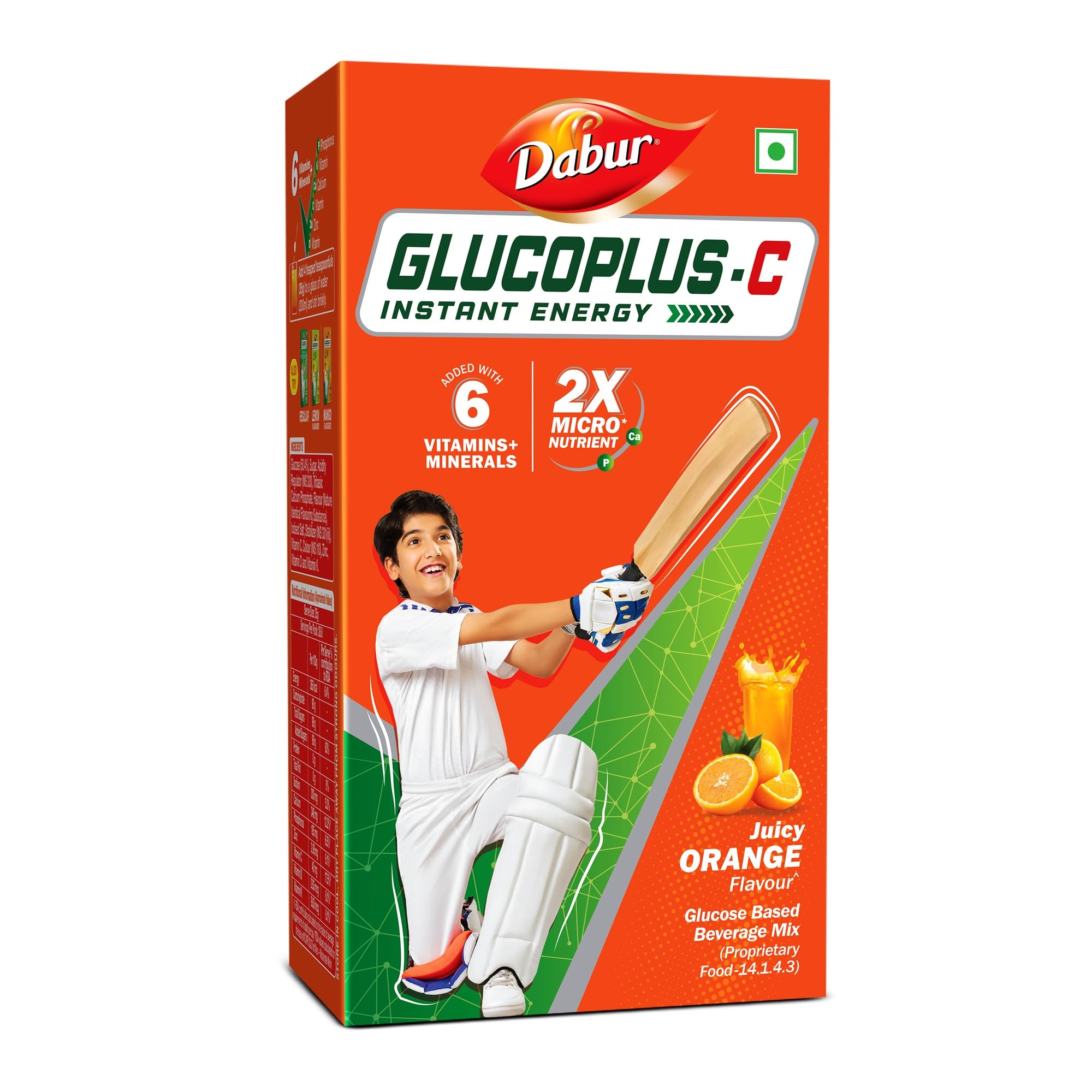 DABUR Glucoplus-C Instant Powder Energy Glucose (Orange Flavour) - 1Kg | Replenishes Energy | 20% More Glucose In Every Sip | Vitamin C Helps Boosts Immunity | Calcium Supports Bone Health
