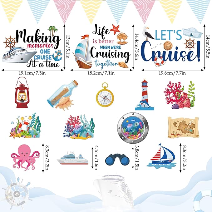 Imanes Decorativos para Puerta de Crucero - 16 Piezas Magnéticas Náuticas miniatura 3