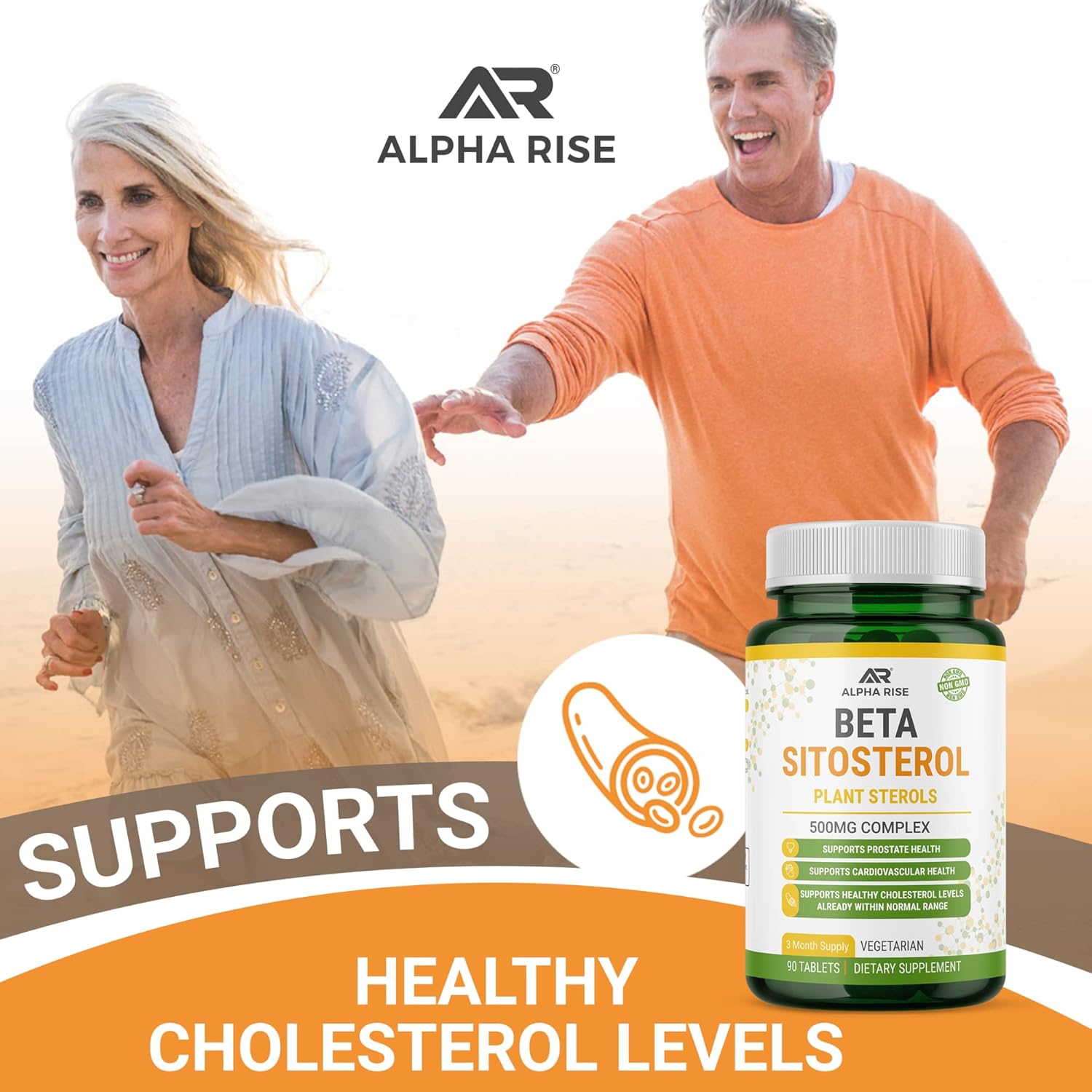 Beta Sitosterol - 500mg Tablets - Non-GMO - Support Prostate and Healthy Cholesterol Levels - Phytosterols Complex - Natural Plant Sterols and Stanols