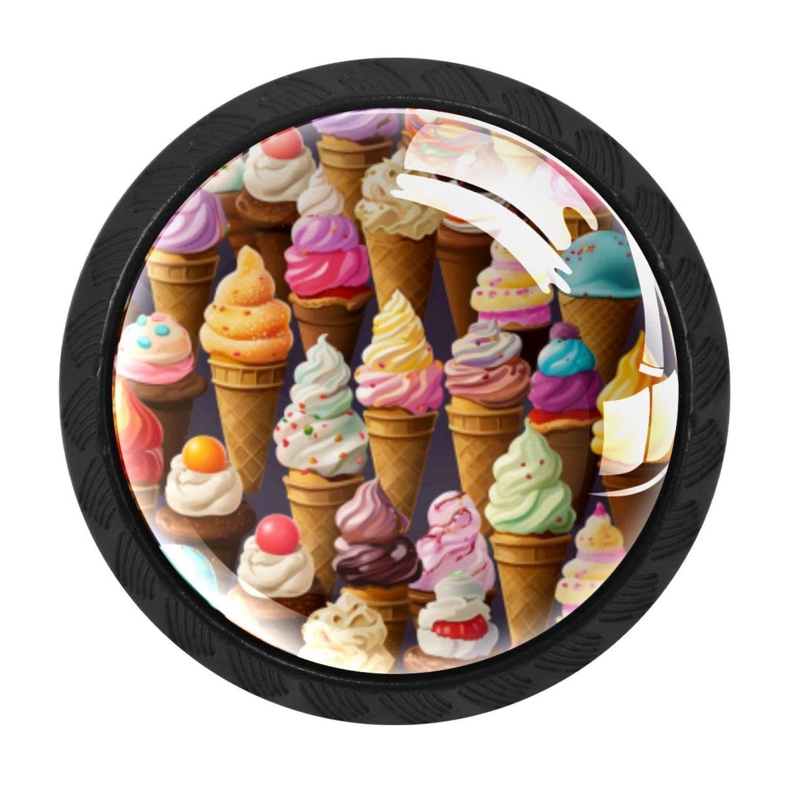 Boutons de tiroir crème glacée avec visserie stable pour armoire et placard