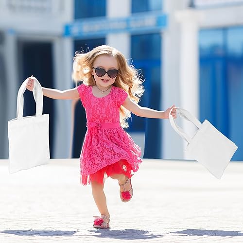 Vista 143 de Amylove 24 mini bolsas de lona en blanco para sublimación, reutilizables, para comestibles, equipaje de bricolaje, para fiestas incluso