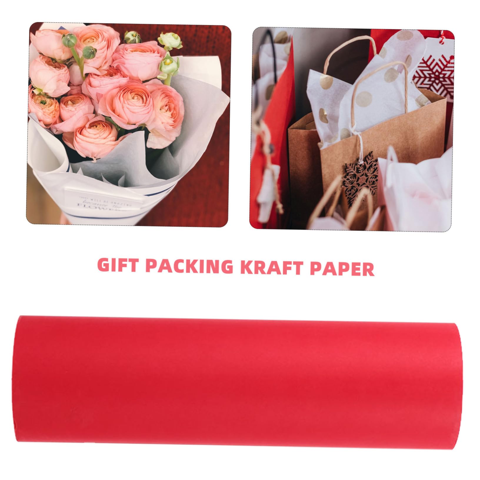 SAFIGLE Kraftpapier Zum Verpacken Geschenkpapier Blumendekorpapier Rot Für Kunsthandwerk Blumensträuße Geschenke Diy-projekte Weihnachten Geburtstage Hochzeiten Abschlussfeiern