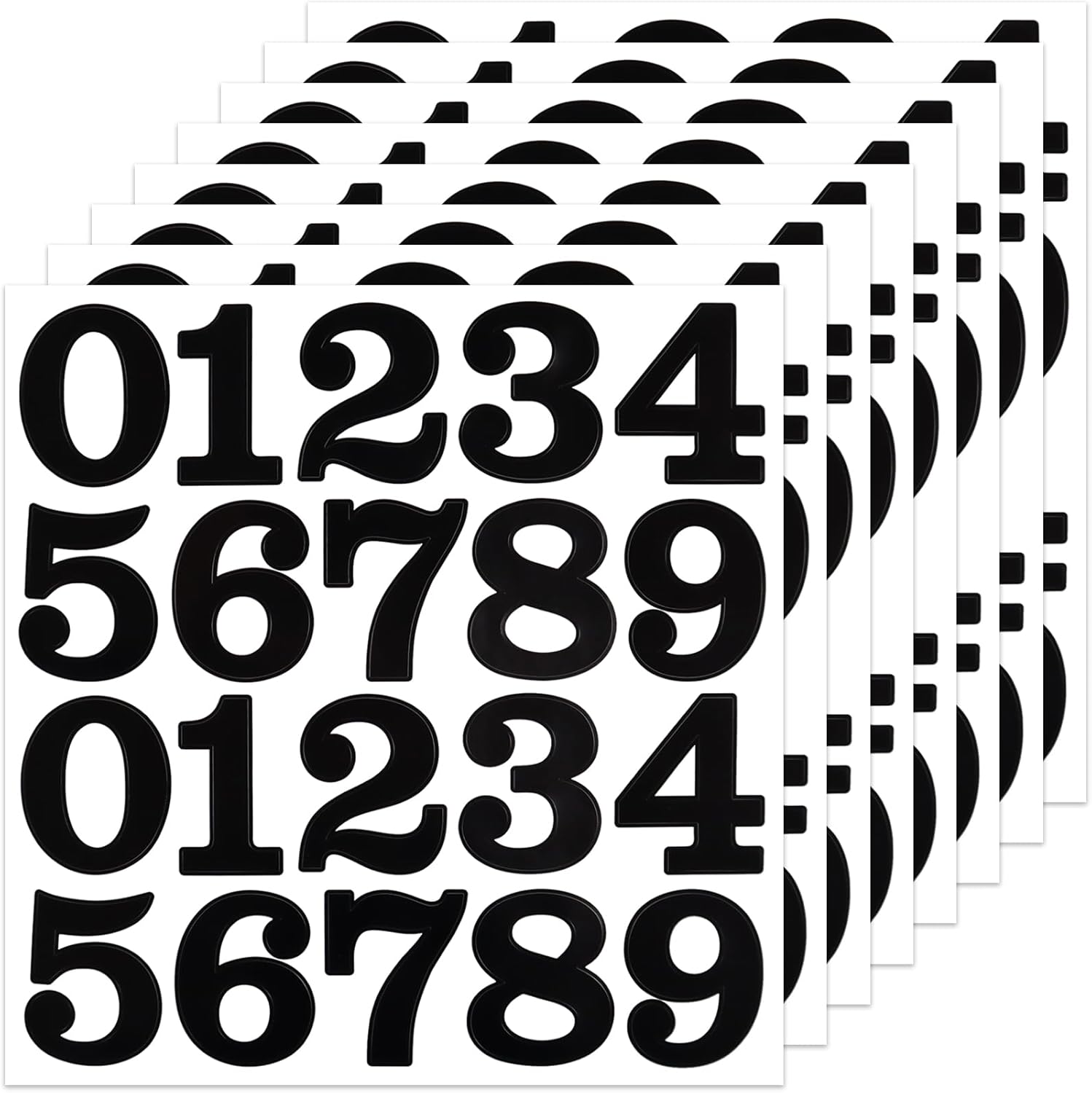 160 Pcs Black Number Stickers, 8 Sheets 2 Inch Self-Adhesive Vinyl 0-9 Sticker Decals for Scrapbook, Mailbox, Doors, Address,Crafts and Outdoors